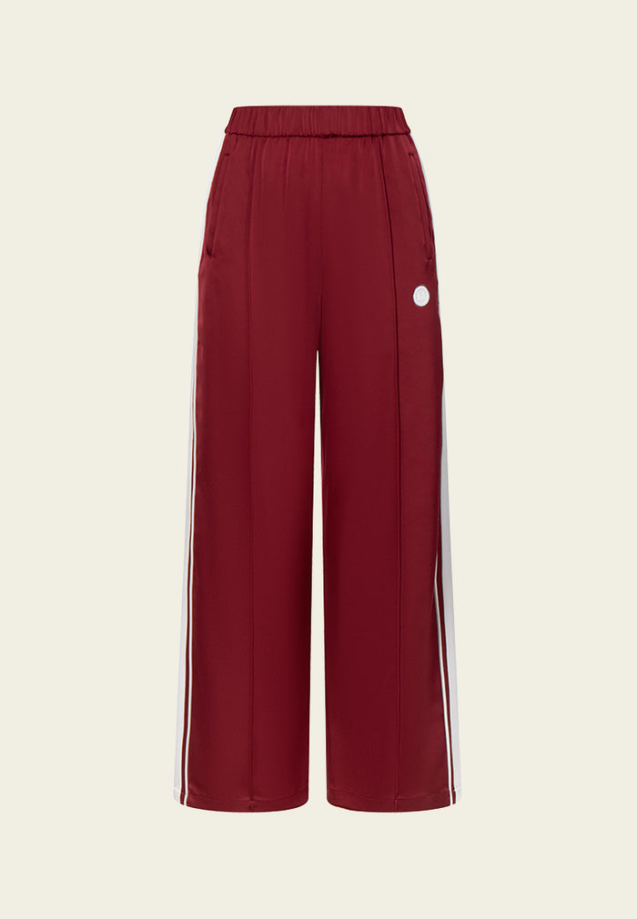 Elasticated-waistband Silk Straight-leg Track Pants