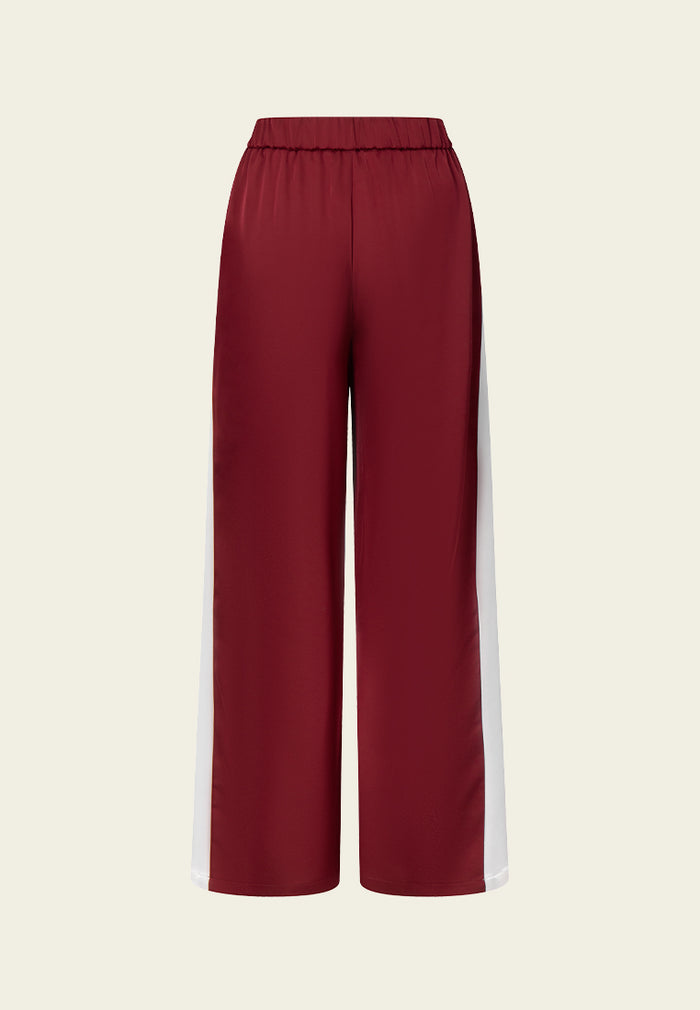 Elasticated-waistband Silk Straight-leg Track Pants